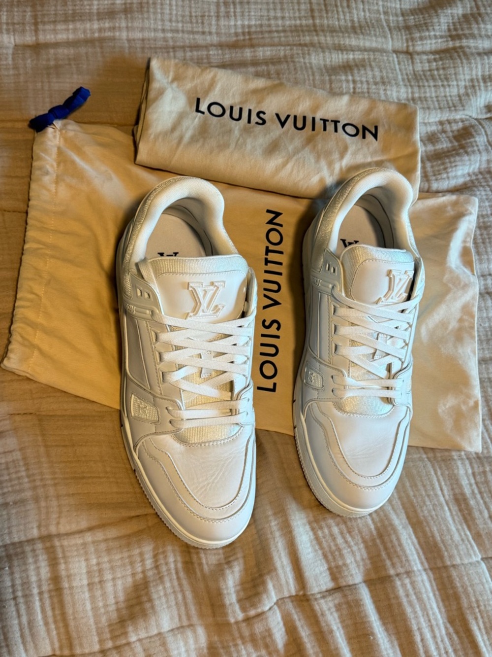Like New- Louis Vuitton LV Trainer Sneakers All White Men’s Size 11